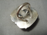 Very Rare Vintage Native American Navajo Orvil Jack Turquoise Sterling Silver Tso Ring-Nativo Arts