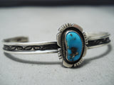 Outstanding Vintage Native American Navajo Bisbee Turquoise Sterling Silver Bracelet-Nativo Arts