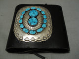 Superior Vintage Native American Navajo Turquoise Sterling Silver Ketoh Bracelet Old-Nativo Arts
