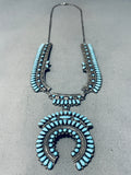 Phenomenal Vintage Native American Hopi Signed Kingman Cluster Sterling Silver Necklace-Nativo Arts