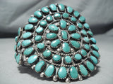 Monster Vintage Native American Navajo Dark Green Turquoise Sterling Silver Bracelet-Nativo Arts