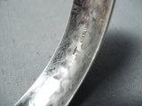 Spectacular Vintage Native American Navajo Silver Bracelet Thomas Singer Old Mark-Nativo Arts