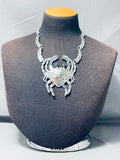 Colossal Crab Vintage Southwest Sterling Silver Pearl Necklace-Nativo Arts