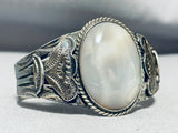 Very Early Rare Vintage Native American Navajo Sterling Silver Pearl Bracelet Cuff-Nativo Arts