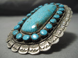 One Of The Largest Craziest Native American Navajo Turquoise Sterling Silver Ring-Nativo Arts