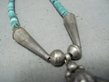 Marvelous Vintage Native American Navajo Turquoise Sterling Silver Necklace-Nativo Arts
