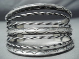 Early 1900's Vintage Native American Navajo Sterling Silver Coil Bracelet Old-Nativo Arts