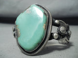 Breathtaking Native American Navajo Royston Turquoise Sterling Silver Bracelet Signed-Nativo Arts