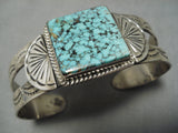 Museum Quality Vintage Native American Navajo Lone Mountain Turquoise Sterling Silver Bracelet-Nativo Arts