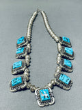 One Of The Best Vintage Native American Navajo Turquoise Choker Sterling Silver Necklace-Nativo Arts