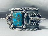 Native American 110 Gram Scorpion Navajo Turquoise Sterling Silver Bracelet-Nativo Arts
