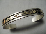 Unique Vintage Navajo 14k Gold & Sterling Silver Bracelet Native American-Nativo Arts