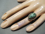 Superior Vintage Native American Navajo Damale Turquoise Sterling Silver Ring Old-Nativo Arts