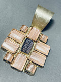Huge Southwest Pink Sterling Silver Pendant-Nativo Arts