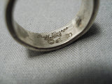 Important Inlay Artist Vintage Native American Navajo Turquoise Sterling Silver Ring Old-Nativo Arts