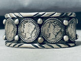 Impressive San Felipe Sterling Silver Dime Bracelet-Nativo Arts