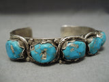 Native American Important (d.) Effie Calavaza Turquoise Sterling Silver Snake Bracelet Old-Nativo Arts