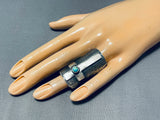 Advanced Silver Work Native American Navajo Royston Turquois Cross Sterling Silver Ring-Nativo Arts