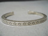 Thick Sturdy Vintage Native American Navajo Sterling Silver Star Bracelet Cuff-Nativo Arts