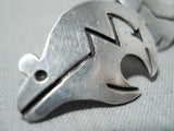 Adorable Vintage Navajo Sterling Silver Bear Earrings Native American-Nativo Arts