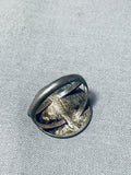 Marvelous Vintage Native American Navajo Sterling Silver Mercury Dime Ring-Nativo Arts