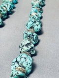 285 Gram Chunky Turquoise Vintage Native American Navajo Sterling Silver Necklace-Nativo Arts