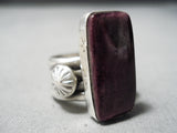 Important Native American Navajo Purple Spiny Oyster Sterling Silver Ring-Nativo Arts