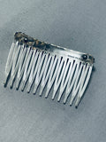 Unique Vintage Native American Navajo Blue Gem Turquoise Sterling Silver Hair Comb-Nativo Arts