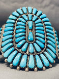 Elanda Wyaco Vintage Native American Zuni Lone Mountain Turquoise Sterling Silver Bracelet-Nativo Arts