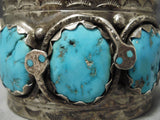 One Of Best Vintage Native American Zuni (d.) Effie Calavaza Turquoise Sterling Silver Bracelet-Nativo Arts