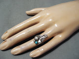 Fantastic Vintage Navajo Turquoise Sterling Silver Ring Native American Old-Nativo Arts