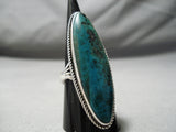 Exceptional Vintage Native American Navajo Turquoise Sterling Silver Ring Old-Nativo Arts