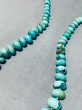 Rare Rounded Vintage Native American Navajo Royston Turquoise Sterling Silver Necklace-Nativo Arts