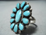 Unforgettable Vintage Native American Navajo Kingman Turquoise Sterling Silver Ring Old-Nativo Arts