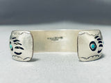 Outstanding Native American Navajo Turquoise Sterling Silver Bracelet Signed-Nativo Arts