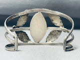 Leaf Protection Vintage Native American Navajo Turquoise Sterling Silver Bracelet Cuff Old-Nativo Arts