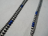 Rare Vintage Native American Navajo Wrap Around Sterling Silver Lapis Necklace-Nativo Arts