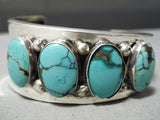 Very Unique Vintage Native American Navajo Graduating Width Turquoise Sterling Silver Bracelet-Nativo Arts