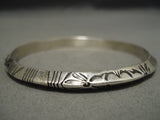 Striking Vintage Navajo Beveled Bangle Sterling Silver Native American Bracelet-Nativo Arts