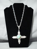 Zia Native American Navajo Royston Turquoise Sterling Silver Zia Sun Symbol Necklace-Nativo Arts