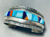 Wes Willie Award Winning Vintage Native American Navajo Inlay Gold Sterling Silver Bracelet-Nativo Arts