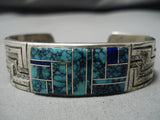Quality Important Vintage Native American Navajo Wayne Muskut Turquoise Sterling Silver Bracelet-Nativo Arts