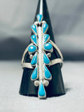 Outstanding Vintage Native American Zuni Turquoise Sterling Silver Ring-Nativo Arts