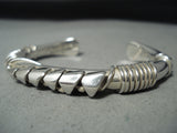 Authentic Wire Orville Tsinnie Vintage Native American Navajo Sterling Silver Bracelet-Nativo Arts