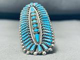 Mesmerizing Vintage Native American Zuni Turquoise Sterling Silver Ring-Nativo Arts