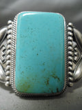 Important Vintage Native American Navajo Stanley Parker Turquoise Sterling Silver Bracelet-Nativo Arts