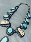 Benny Boyd Vintage Native American Navajo Turquoise Sterling Silver Necklace Old-Nativo Arts