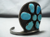 Exceptional Vintage Native American Navajo 7 Kingman Turquoise Sterling Silver Bracelet-Nativo Arts