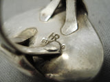 Native American Important Vintage Santo Domingo Turquoise Inlay Sterling Silver Ring-Nativo Arts