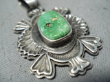 Tommy Jackson Vintage Native American Navajo Carico Lake Turquoise Sterling Silver Pendant-Nativo Arts